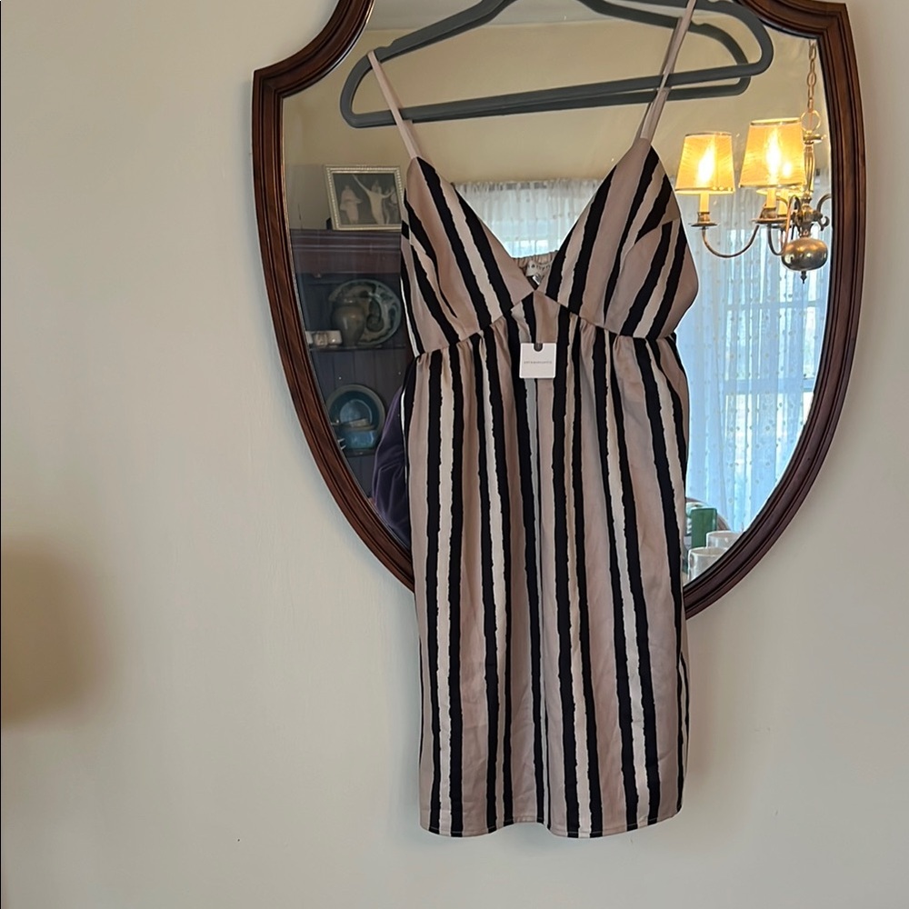 NWT Anthropologie harlyn striped and lined Striped Spaghetti Strap Dress Medium - Picture 5 of 9